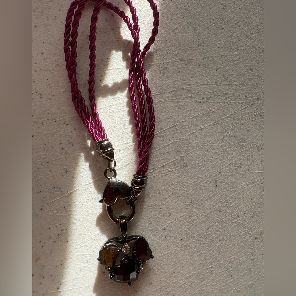 Elegant Silver and Red Heart Pendant Necklace